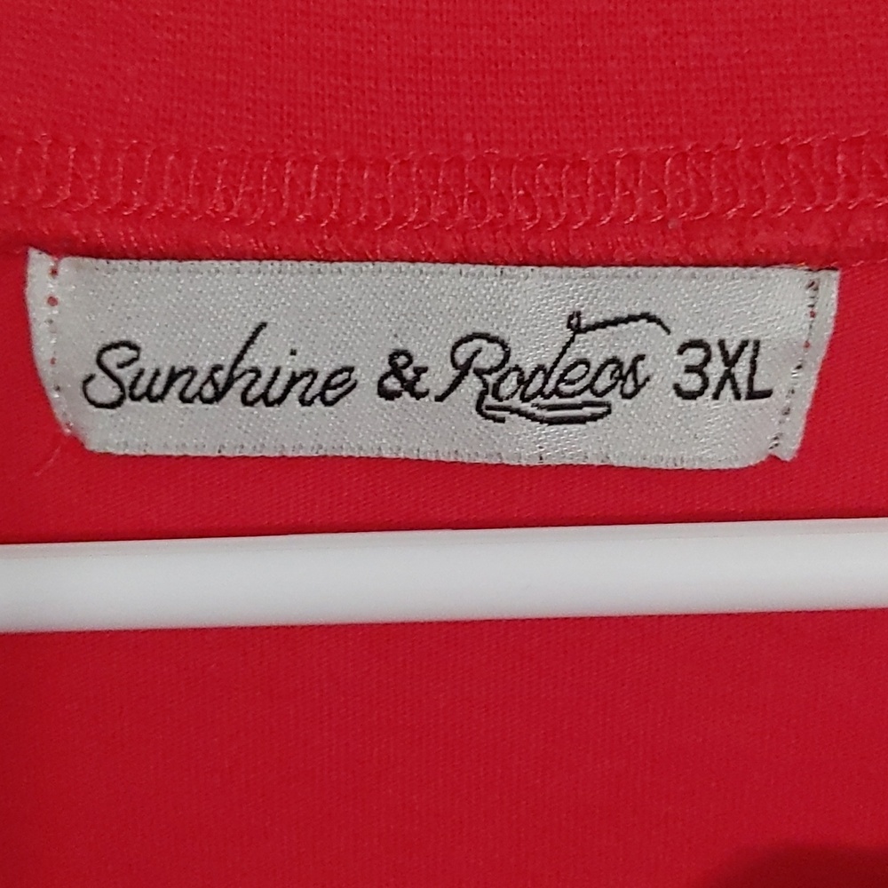 Comfy Long-Sleeved sz 3X Red Lace-Up Women's Top with Leopard Print Ties & Patch - Picture 2 of 6